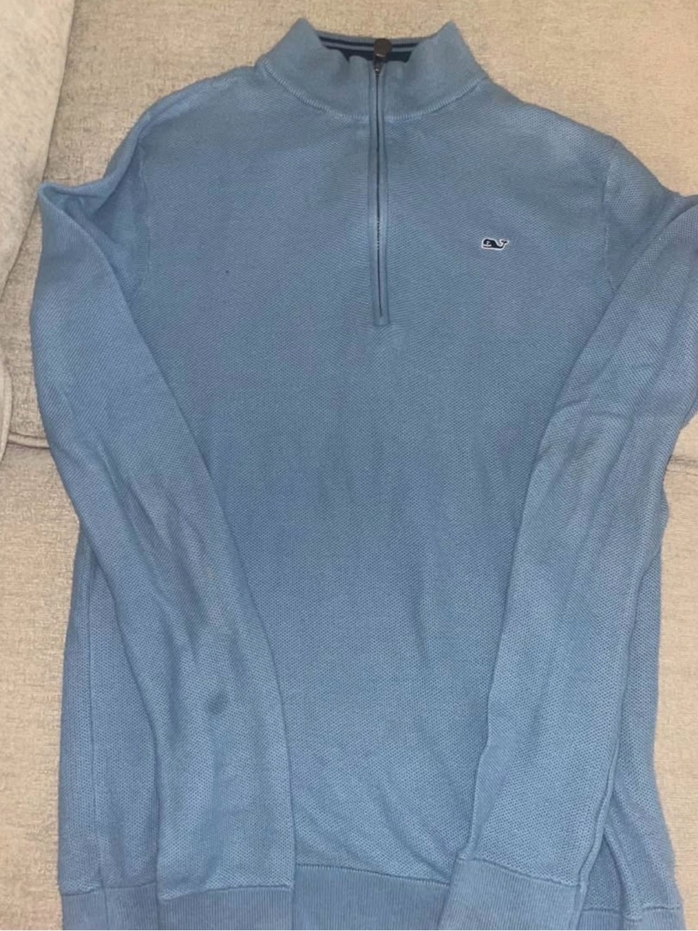 Vineyard Vines Boys XL Light Blue Quarter-Zip Sweater